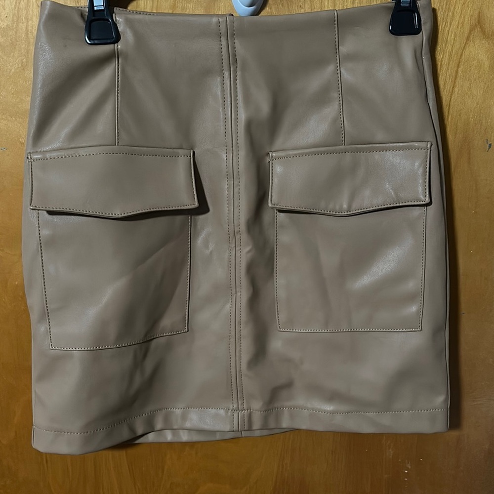 Tan Leather Skirt